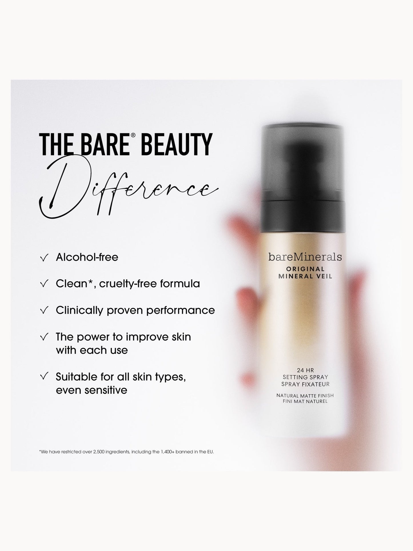bareMinerals Original Mineral Veil 24hr Natural Matte Setting Spray - Image 8
