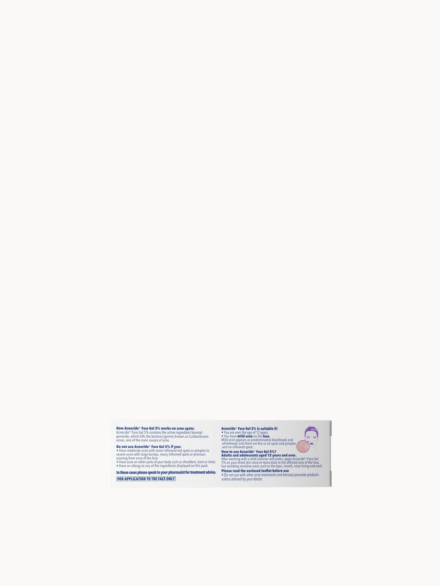 Acnecide Face Gel Spot Treatment with Benzoyl Peroxide - Product Details