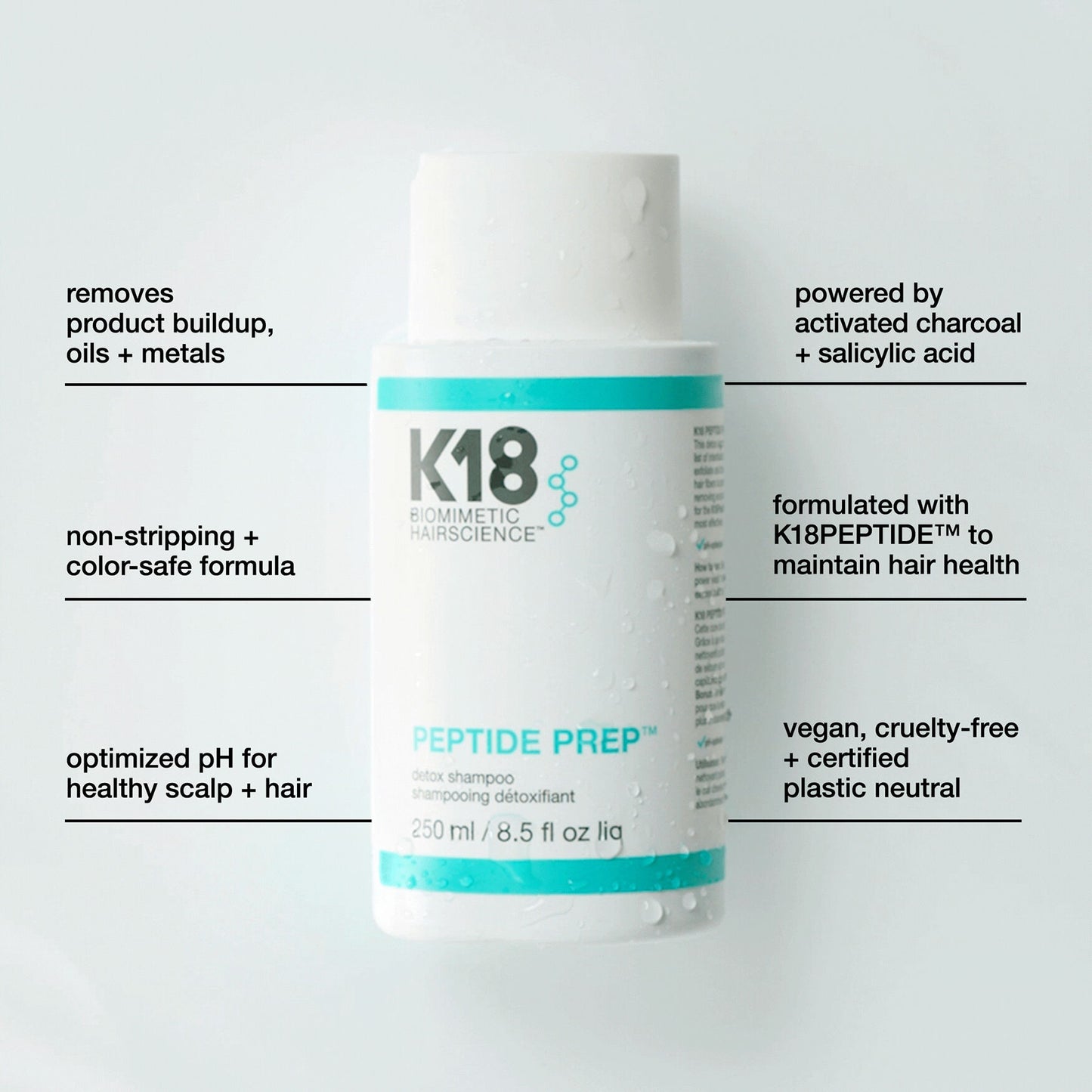 K18 HAIR Peptide PREP™ Detox Shampoo - Application