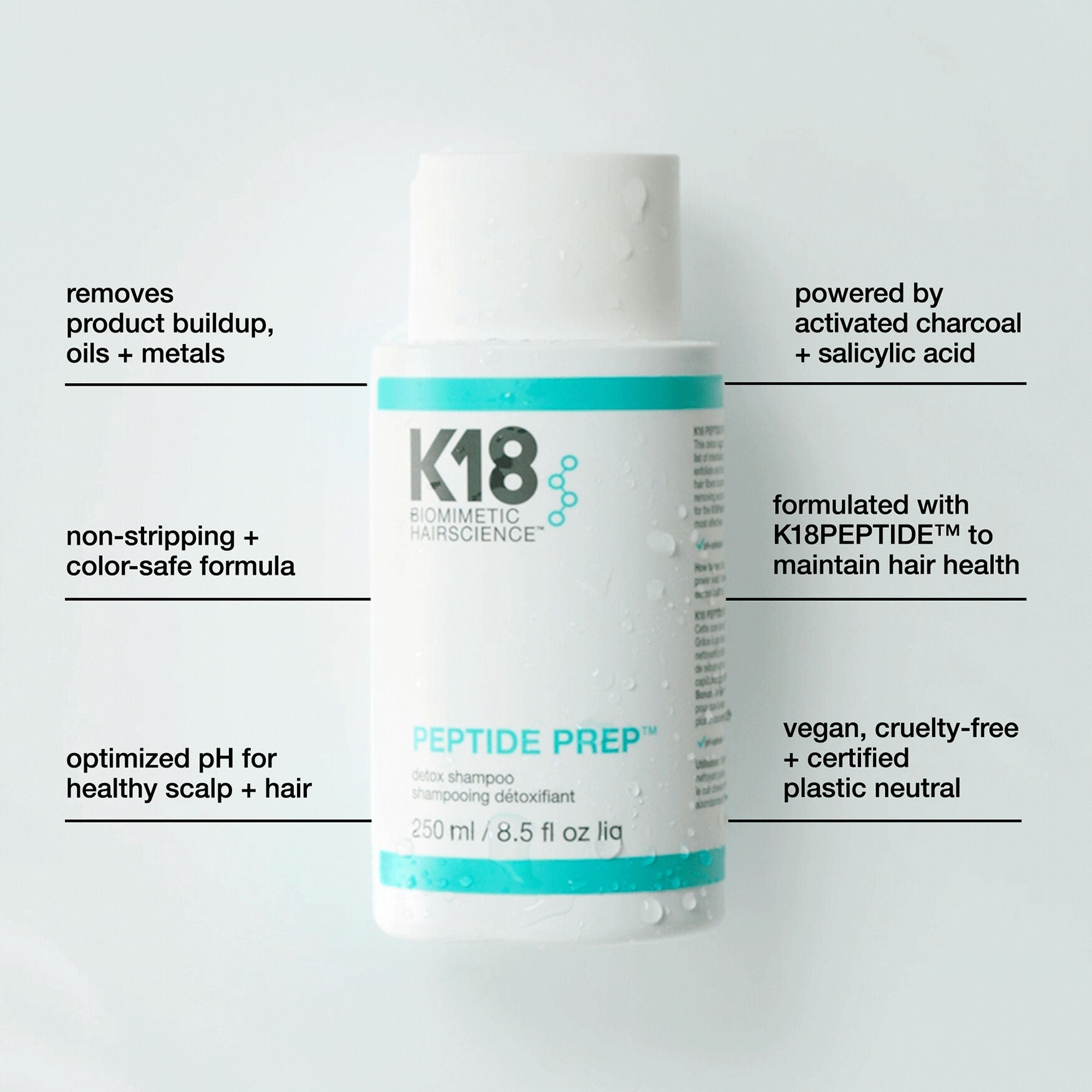 K18 HAIR Peptide PREP™ Detox Shampoo - Application