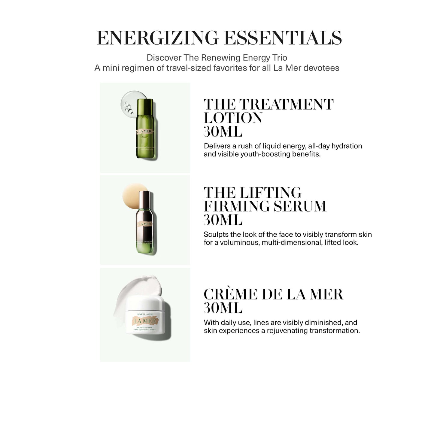 La Mer The Renewing Energy Trio - Application