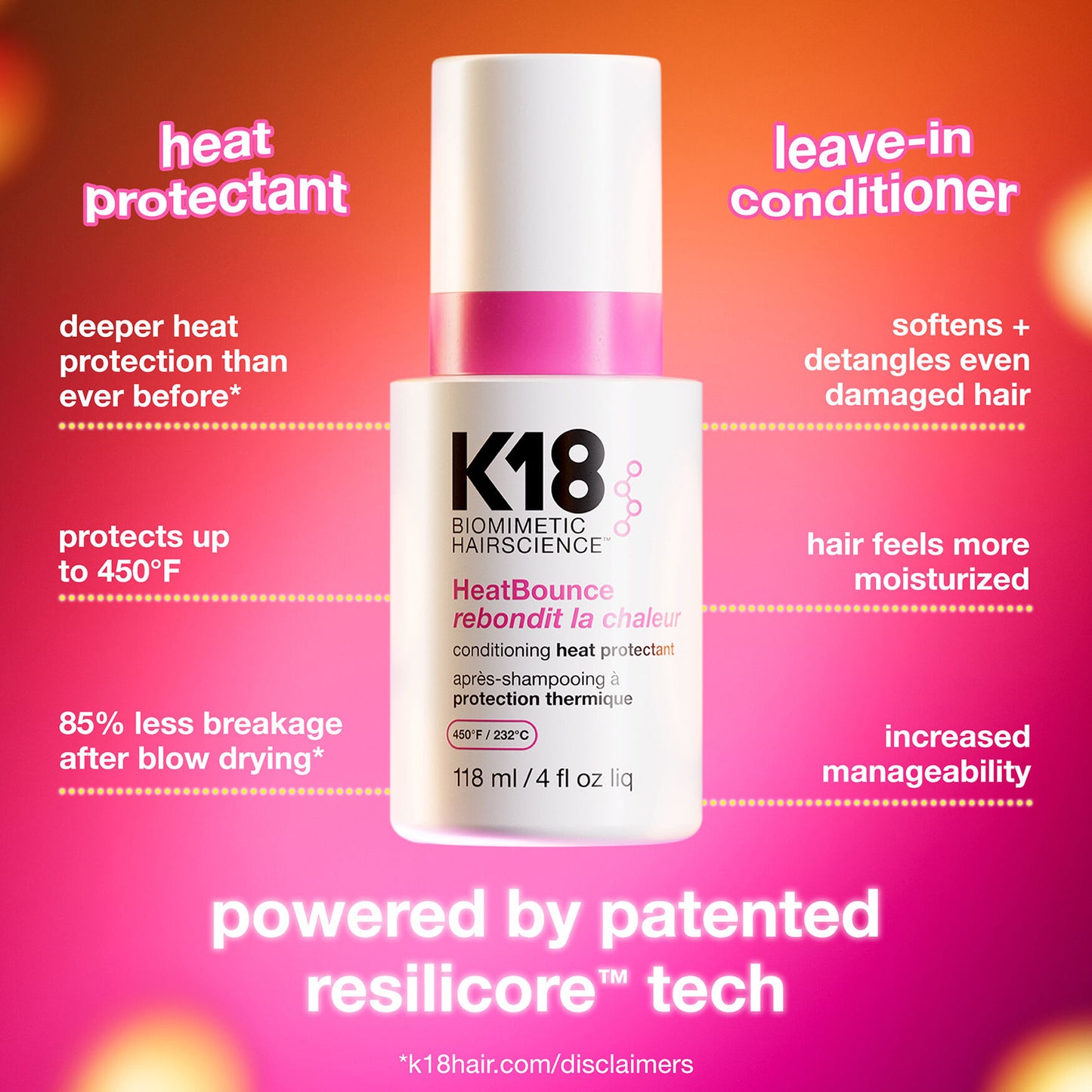 K18 HAIR HeatBounce Conditioning Heat Protectant - Image 7