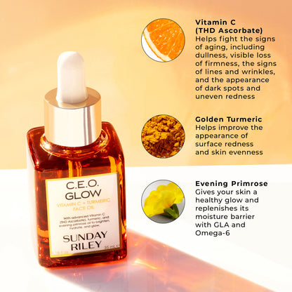 Sunday Riley CEO Glow Vitamin C + Turmeric Face Oil - Application