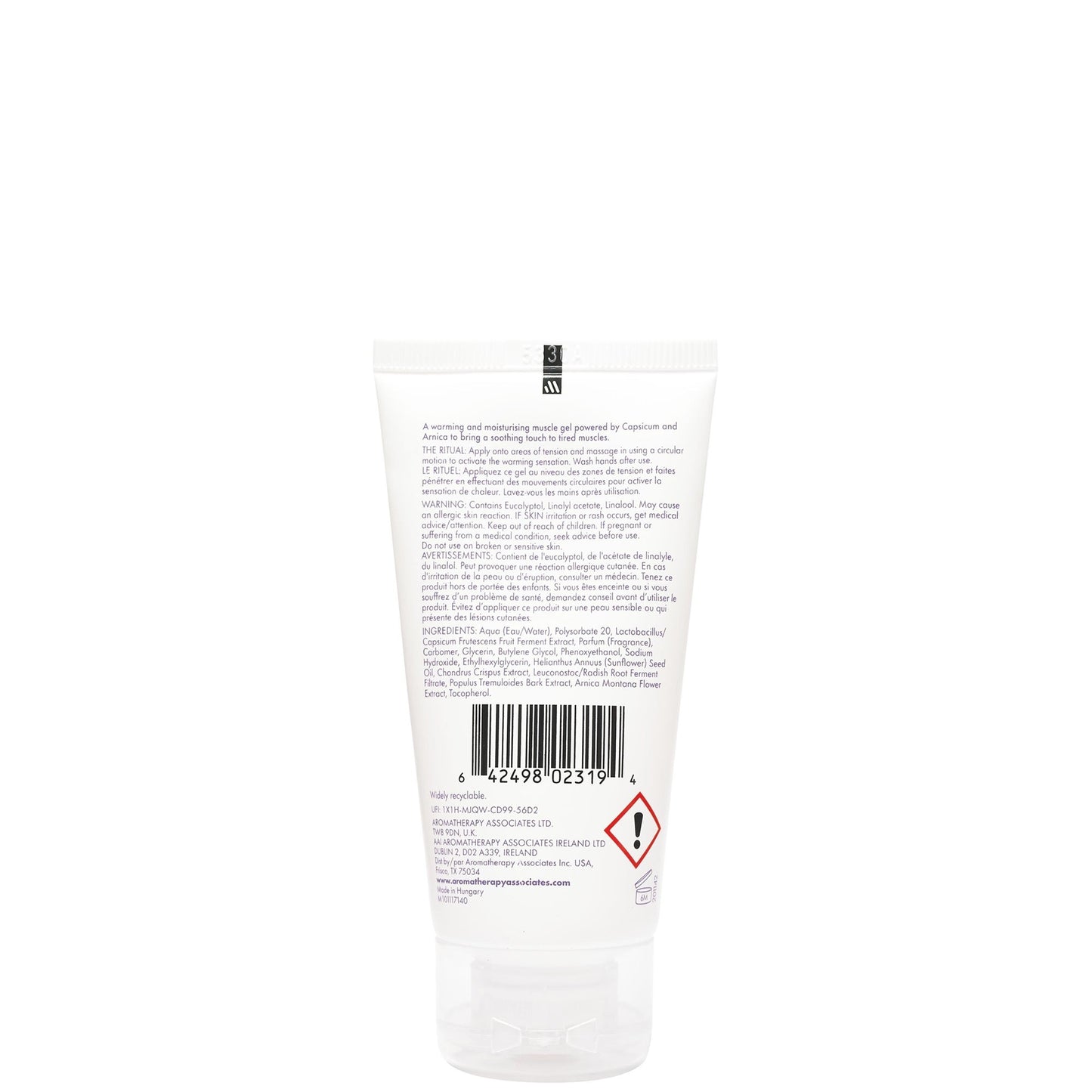 Aromatherapy Associates Warming De-Stress Muscle Gel - Application
