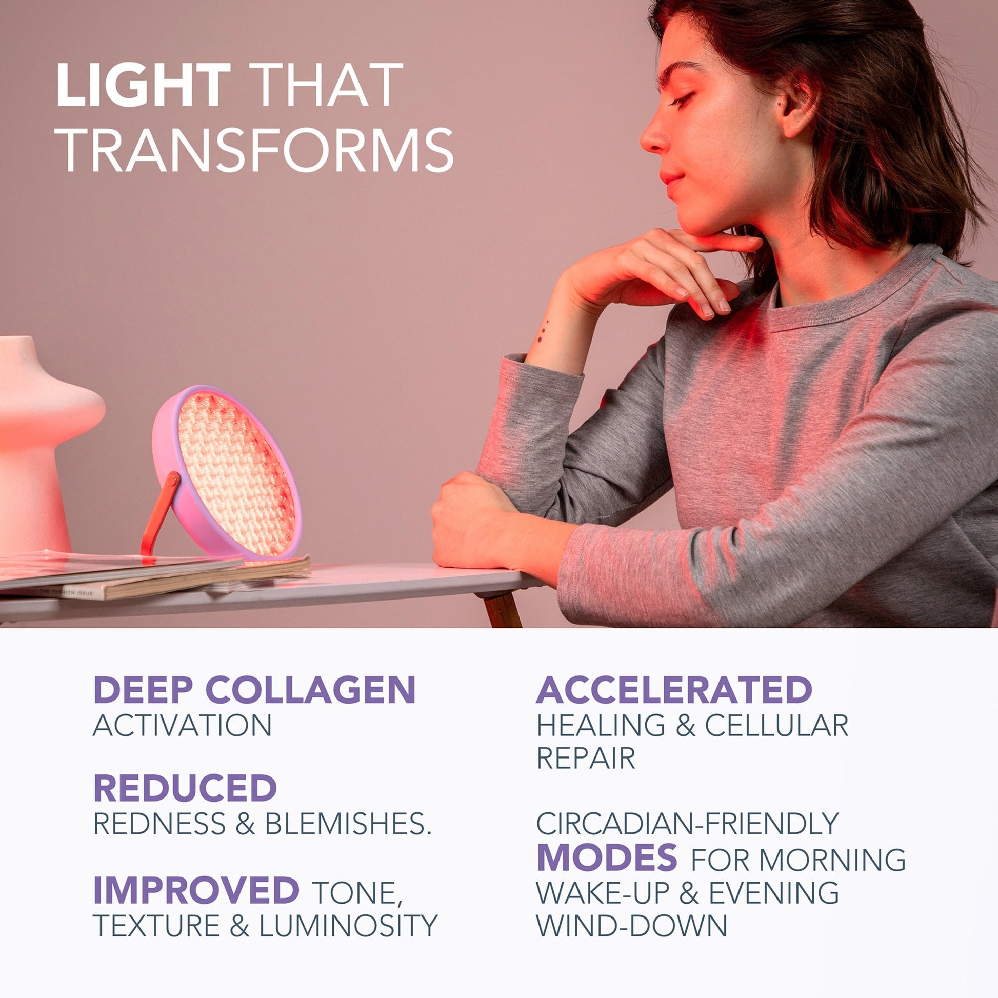 FOREO UFO™ Advanced LED Lighthouse Panel - Application