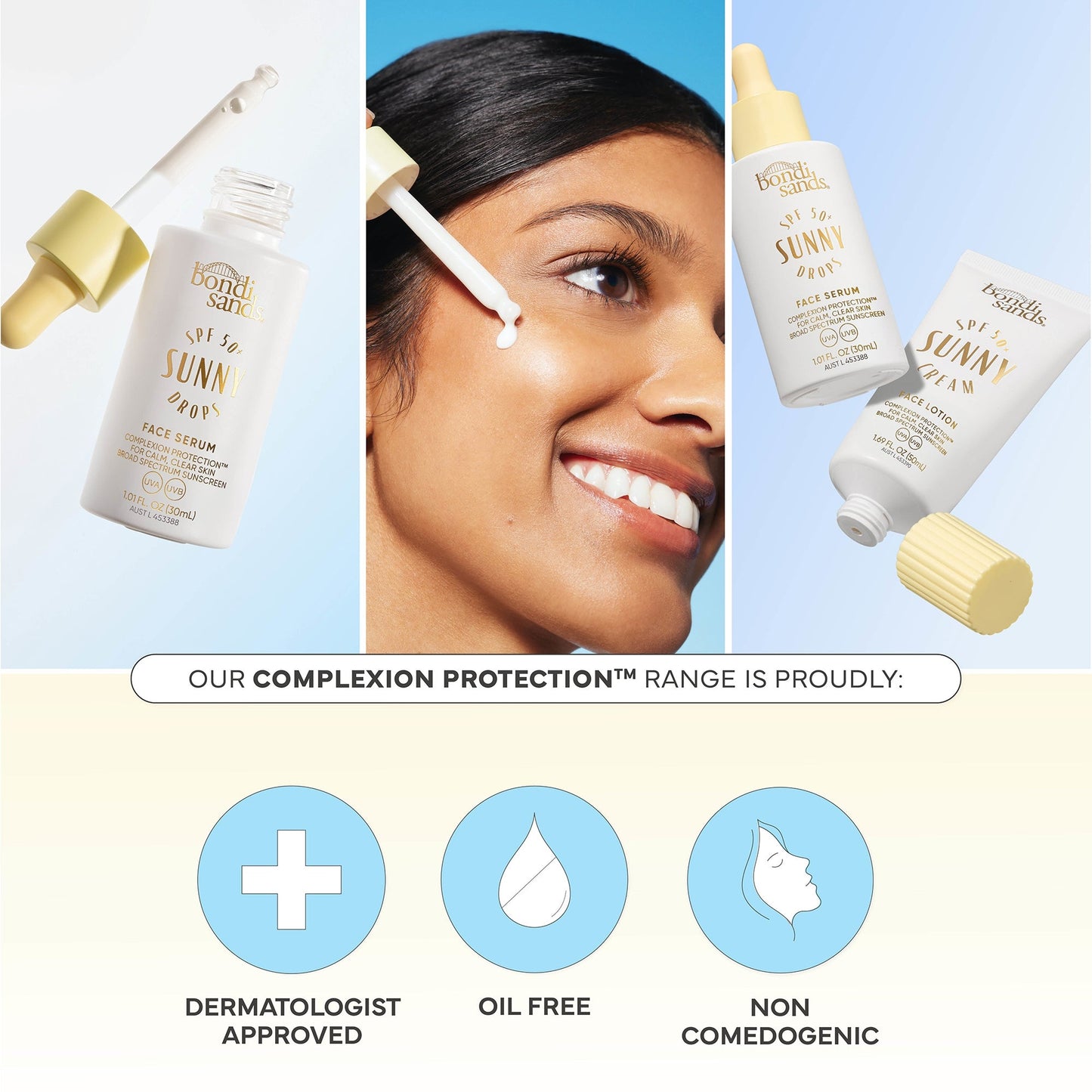 Bondi Sands Sunny SPF 50+ Face Serum - Application