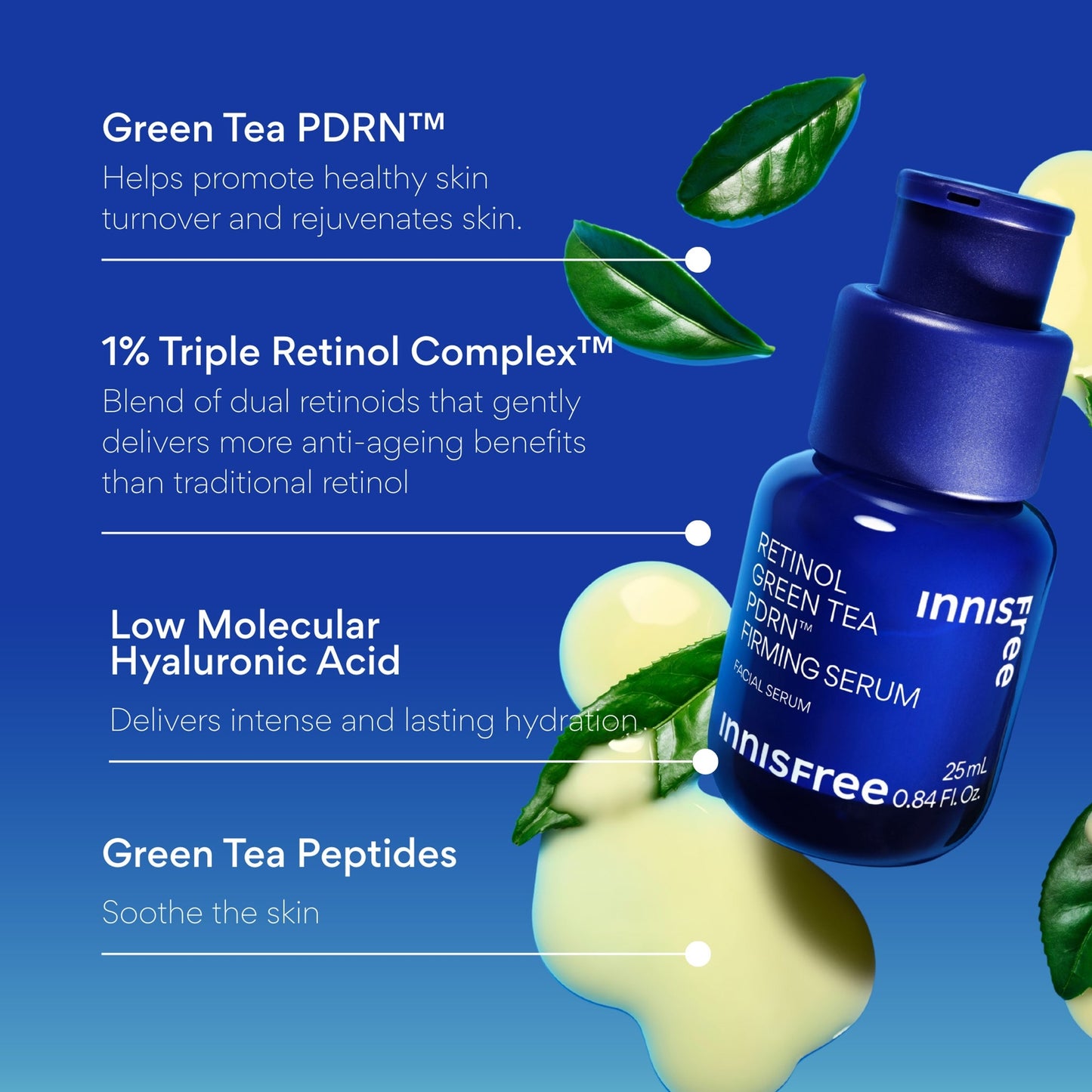 Innisfree Retinol Green Tea PDRN Firming Serum - Application