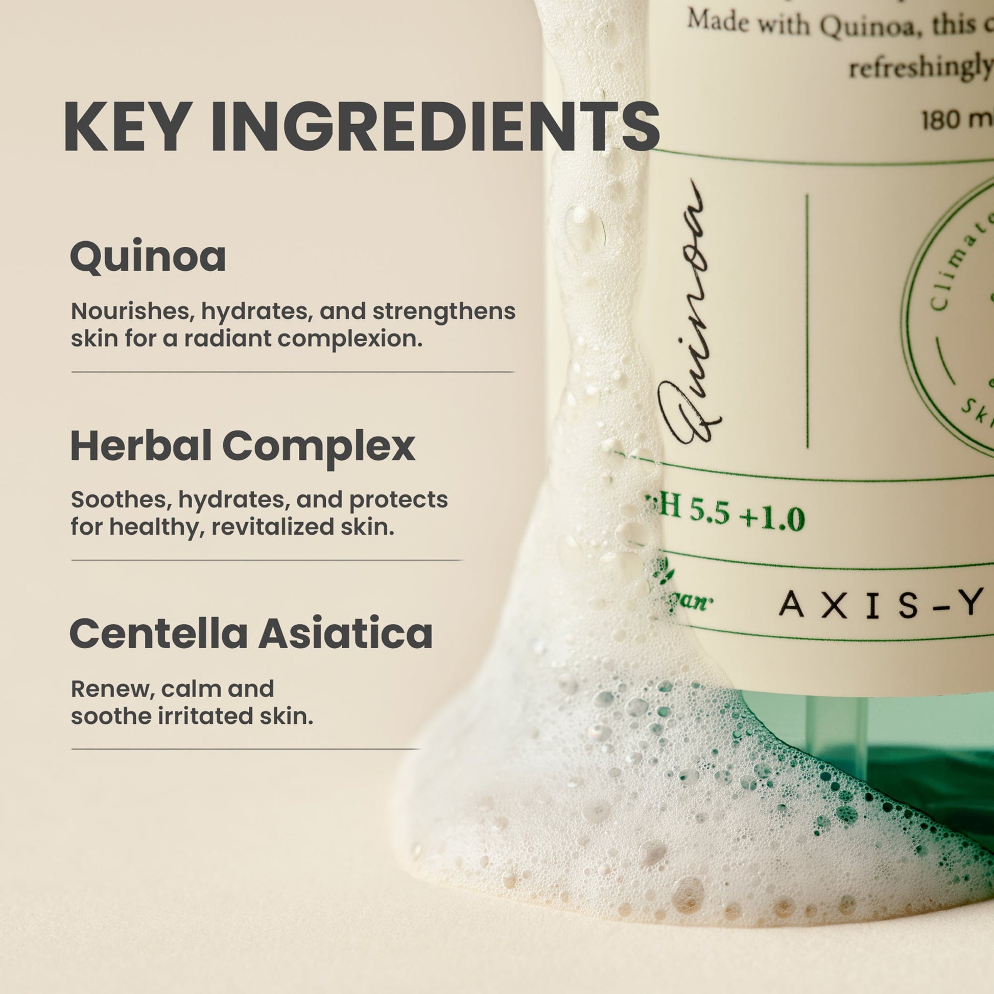 AXIS-Y Quinoa One-Step balanced Gel Cleanser - Application