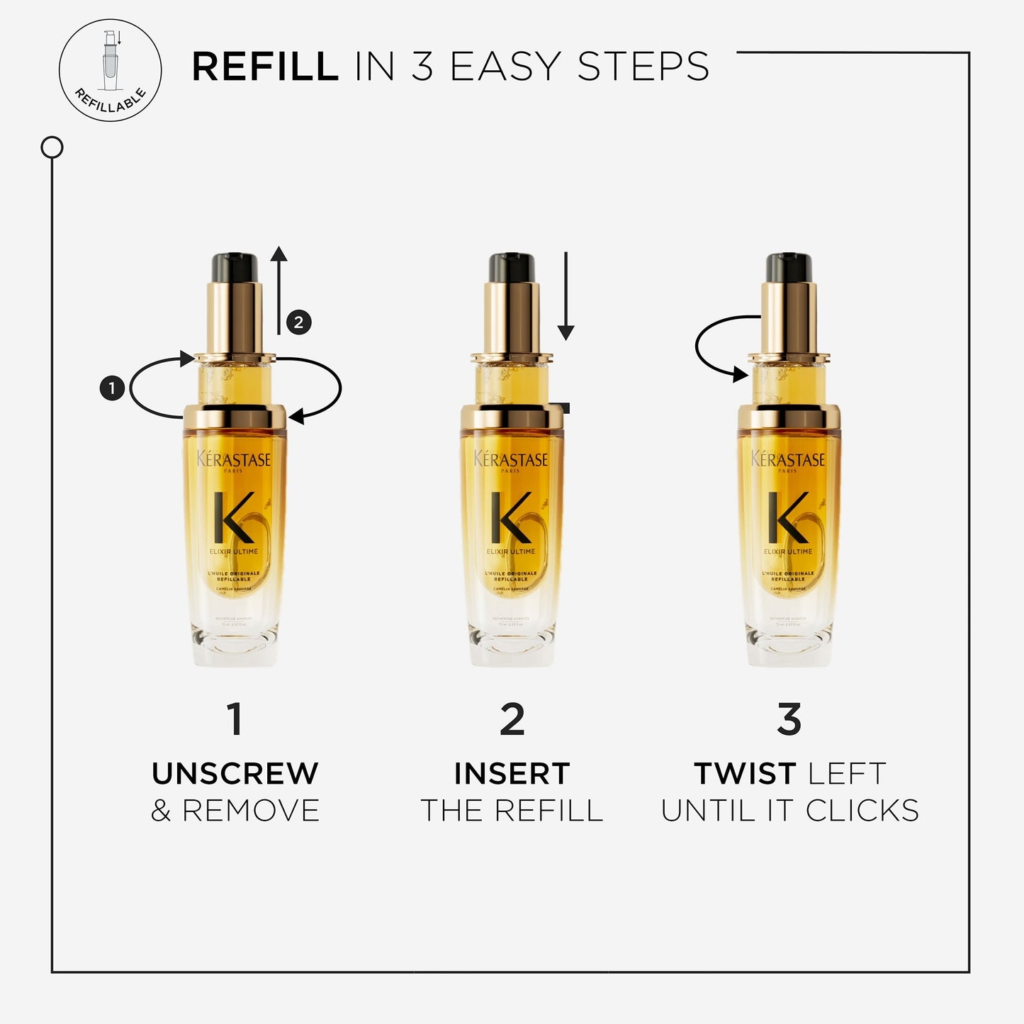 Kérastase Elixir Ultime Hair Oil L'Huile Originale Refillable - Application