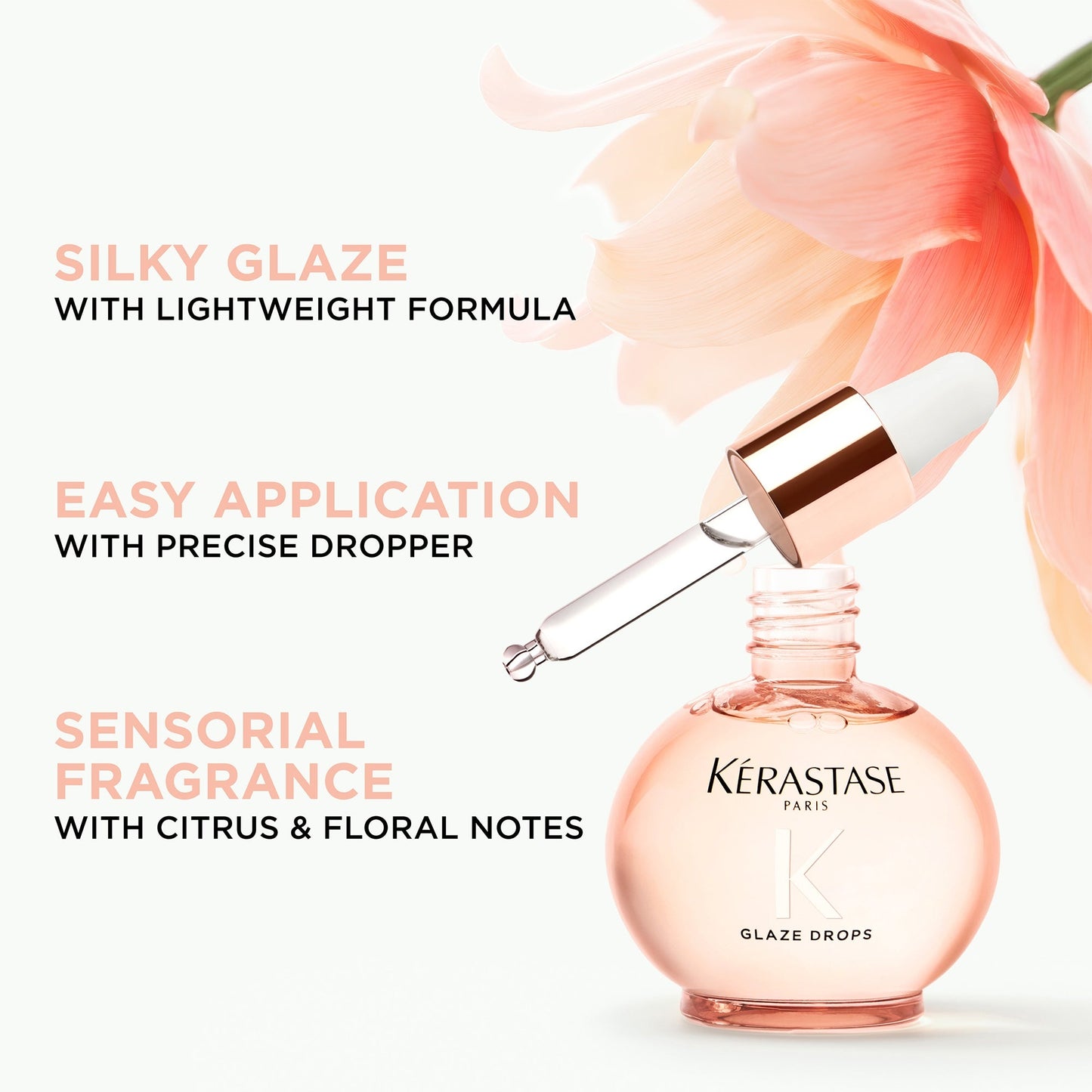 Kérastase Gloss Absolu Glaze Drops Hair Oil with Wild Rose - Image 4