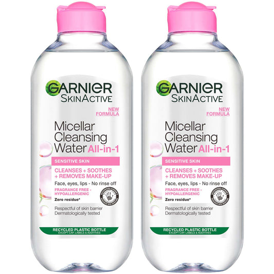Garnier Micellar Water Facial Cleanser Sensitive Skin Duo Pack