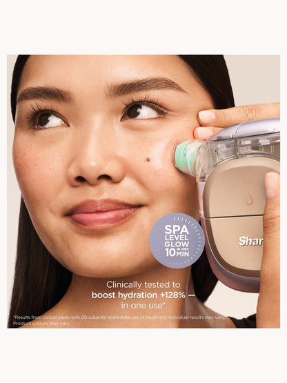 SHARK Beauty FacialPro Glow + Depuffi at Home Facial - Spa Blue - Application