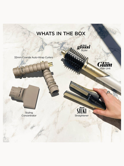 SHARK Glam 4-in-1 Hot Tool Air Styling + Drying System Gold- For Straight, Wavy and Bouncy Styles - Product Details