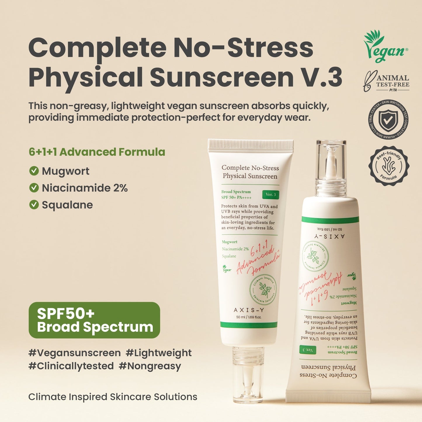 AXIS-Y Complete No-Stress Physical Sunscreen V.3 - Product Details
