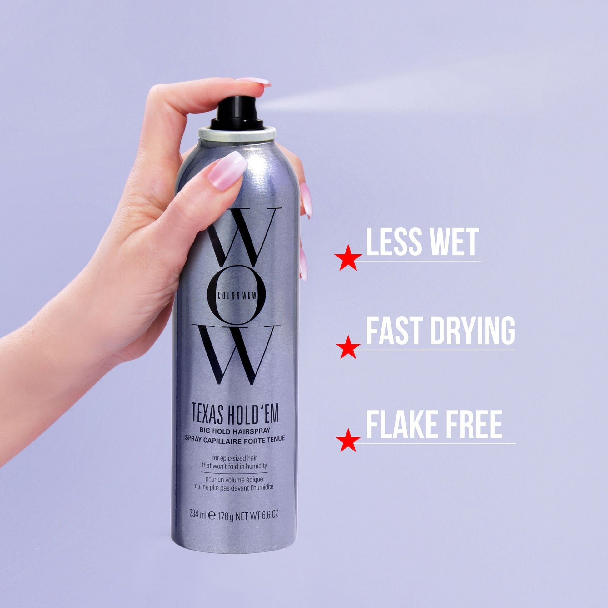 Color Wow Texas Hold'em Big Hold Hairspray - Application