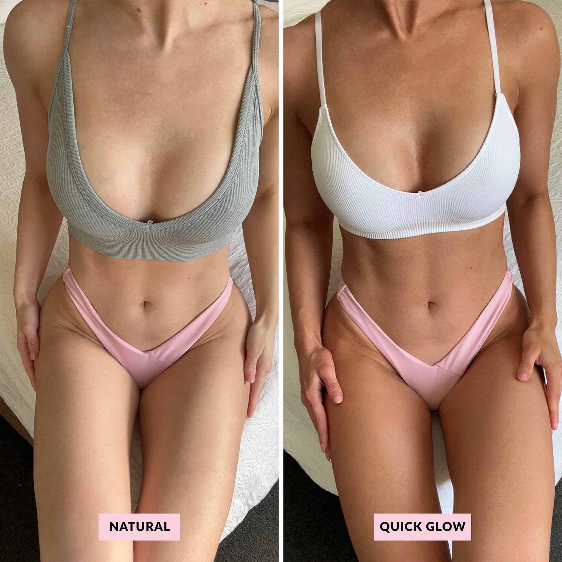 Quick Flick Quick Glow Whipped Gradual Tan Body Moisturizer Mousse - Application