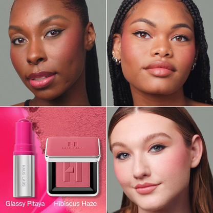 HAUS LABS Color Fuse Innovation Glassy Balm + Powder Blush Duo - Image 5